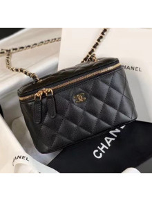 Chanel Grained Calfskin Small Vanity Clutch Bag with Classic Chain AP1341 Black 2020