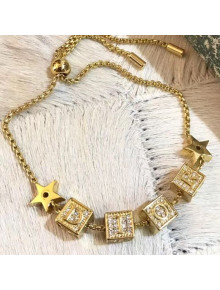 Dior Lucky Dice Bracelet Gold/Crystal 2019