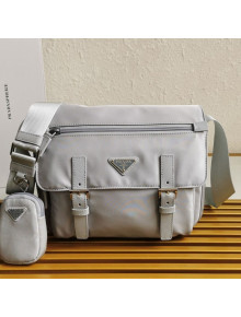 Prada Re-Nylon Shoulder Bag 1BD953 Light Grey 2021
