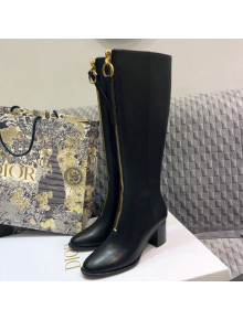 Dior Empreinte Zip High Boots in Black Calfskin 2020