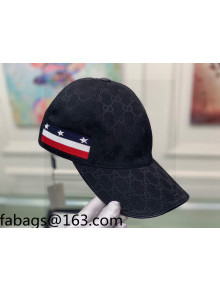 Gucci GG Canvas Hat with Star Web Black 2021 110483