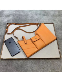 Fendi Leather Pockets Clutch/Shoulder Bag Brown 2020