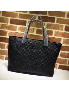 Gucci GG Leather Tote Bag 211137 Black 2021