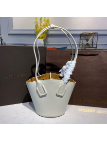 Bottega Veneta Smooth Leather Mini Basket Tote Bag White 2020