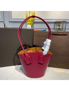 Bottega Veneta Smooth Leather Mini Basket Tote Bag Red 2020