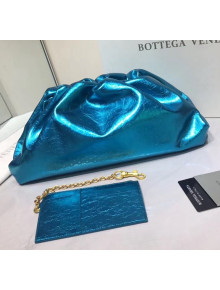 Bottega Veneta Large Pouch Soft Voluminous Clutch Bag Metallic Blue 2020 576227L 
