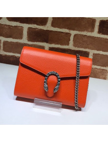 Gucci Dionysus Leather Mini Chain Wallet 401231 Orange 2021