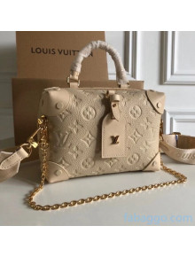 Louis Vuitton Monogram Embossed Leather Petite Malle Souple Handbag M45394 Off-white 2020