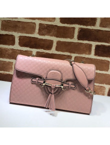 Gucci GG Leather Tassel Medium Shoulder Bag 449635 Pink 2021