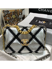 Chanel Crochet Quilted Lambskin 19 Flap Bag AS1160 Silver 2021