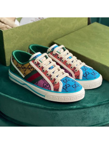 Gucci Tennis 1977 GG Multicolour Low-Top Sneakers Green/Blue 2021 01