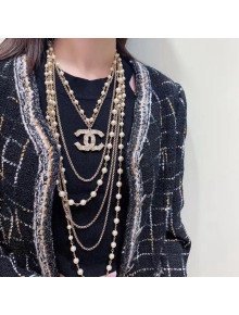 Chanel Pearl Chain Layer Long Necklace 2020