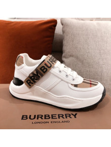 Burberry Check Canvas and Leather Sneakers White/Brown 2020 (For Women and Men)