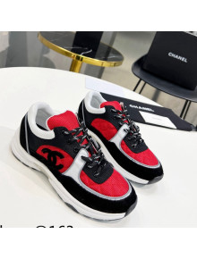 Chanel Suede & Mesh Sneakers G38299 Red/Black 2021 111727
