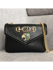Gucci Leather Rajah Small Shoulder Bag 537243 Black 2018