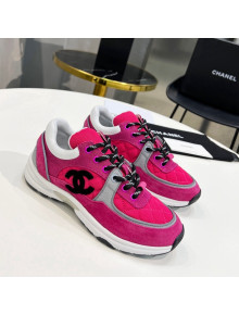 Chanel Suede & Mesh Sneakers G38299 Hot Pink 2021 111728