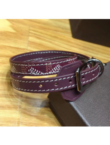 Goyard Edmond Leather Strap Bracelet Burgundy 2020