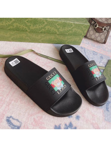 Kai x Gucci Flat Slide Sandal Black 2021 03