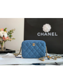 Chanel Denim Mini Camera Bag with Ball Blue 2022 18