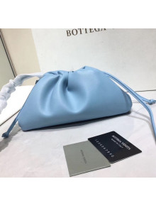 Bottega Veneta The Mini Pouch Soft Clutch Bag in Blue Calfskin 2020 585852