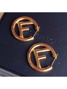 Fendi F Is Fendi Crinkle Metal Hoop Earrings Gold 2020