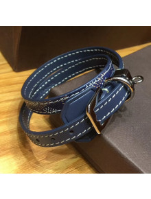 Goyard Edmond Leather Strap Bracelet Royal Blue 2020