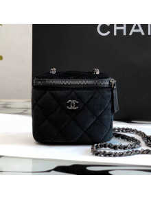 Chanel Velvet Mini Vanity with Classic Chain AP1340 Black 2022 19