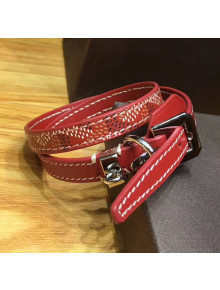 Goyard Edmond Leather Strap Bracelet Red 2020