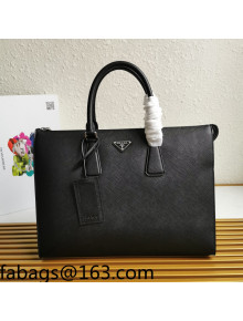 Prada Men's Saffiano Leather Business Tote Bag 2VG039 Black 2021