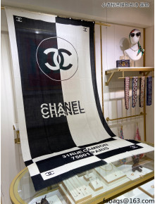 Chanel Cashmere Stole Long Scarf CS818 Black 2021