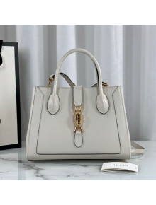 Gucci Jackie 1961 Medium Leather Tote Bag 649016 White 2020