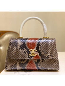 Chanel Python & Lambskin Leather Small Flap Bag With Top Handle A93050 Multicolor/Red 2020