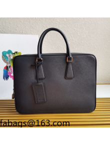 Prada Men's Saffiano Leather Business Briefcase Bag 2VE004 Dark Blue 2021