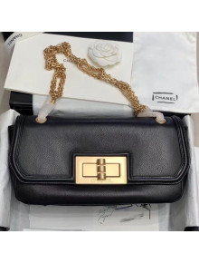 Chanel Calfskin Chain Hobo Bag Black 2020