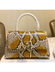 Chanel Python & Lambskin Leather Small Flap Bag With Top Handle A93050 Multicolor/Ginger 2020
