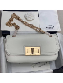 Chanel Calfskin Chain Hobo Bag White 2020