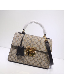 Gucci Padlock Bee GG Canvas Top Handle Bag ‎453188 Beige 2020