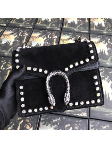 Gucci Dionysus Suede Crystal Mini Bag 421970 Black 2021