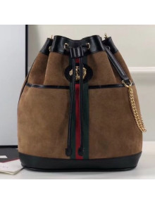 Gucci Suede Leather Rajah Medium Bucket Bag 553961 Brown 2019