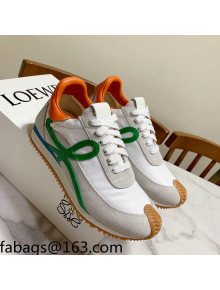 Loewe Suede & Fabric Sneakers White/Green 2021 111739