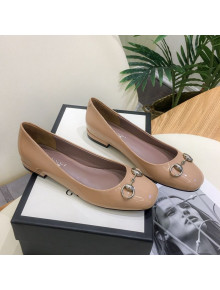 Gucci Patent Leathe Ballet Flat with Horsebit Nude 2021