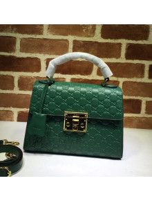 Gucci Padlock GG Leather Top Handle Bag ‎453188 Green 2020