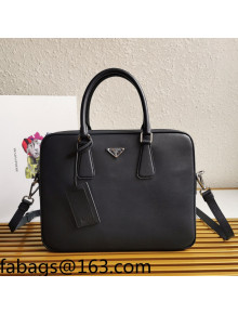 Prada Men's Saffiano Leather Business Briefcase Bag 2VE368 Dark Blue 2021