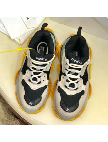 Balenciaga Triple S Sneakers Black/Light Grey/Yellow 05 2020