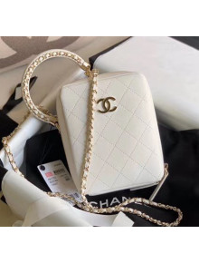 Chanel Quilting Leather Camera Bag With Chain White 2020