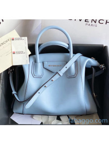 Givenchy Small Antigona Soft Bag in Smooth Leather Light Blue 2020