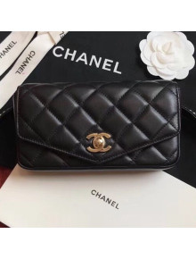 Chanel Quilted Calfskin Flap Belt Bag/Waist Bag AS0628 Black 2019