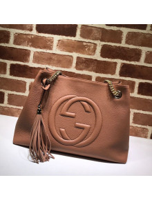 Gucci Medium Soho Calfskin Tote Bag 308982 Brown 2020