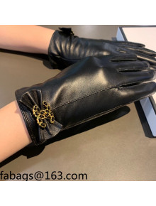 Chanel Lambskin and Cashmere Gloves with CC Bow Black 2021 09