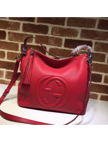 Gucci Soho Calfskin Tote Bag 408825 Bright Red 2020